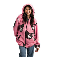 Kuromi OVERSIZED SHERPA ZIP-FRONT HOODIE