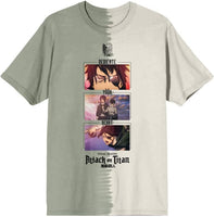 Attack On Titan Crew Neck Short Sleeve Green & White Split Adult T-Shirt