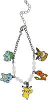 Pokemon Pikachu Bulbasaur Squirtle Charmander Eevee Pokeball Corded Beaded Bracelet Set