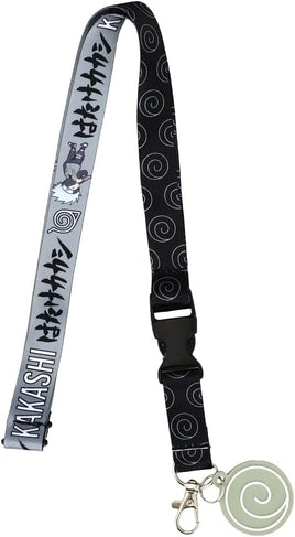 Naruto Kakashi Hatake Lanyard with Clear ID Sleeve and Keychain