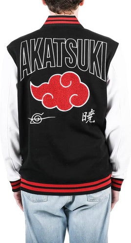 Naruto Shippuden Akatsuki Clan Symbol Men's Navy & Light Gray Letterman Jacket