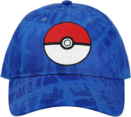 Pokemon Pokeball Embroidered Blue Tie Dye Adjustable Hat