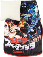 Godzilla Vs. SpaceGodzilla Movie Poster Black Double-Sided Throw Blanket