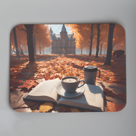 Fall time reading with coffee Mouse Pad