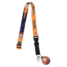 Jujutsu Kaisen- Yuji Itadori Orange Lanyard with Clear ID Sleeve and Keychain